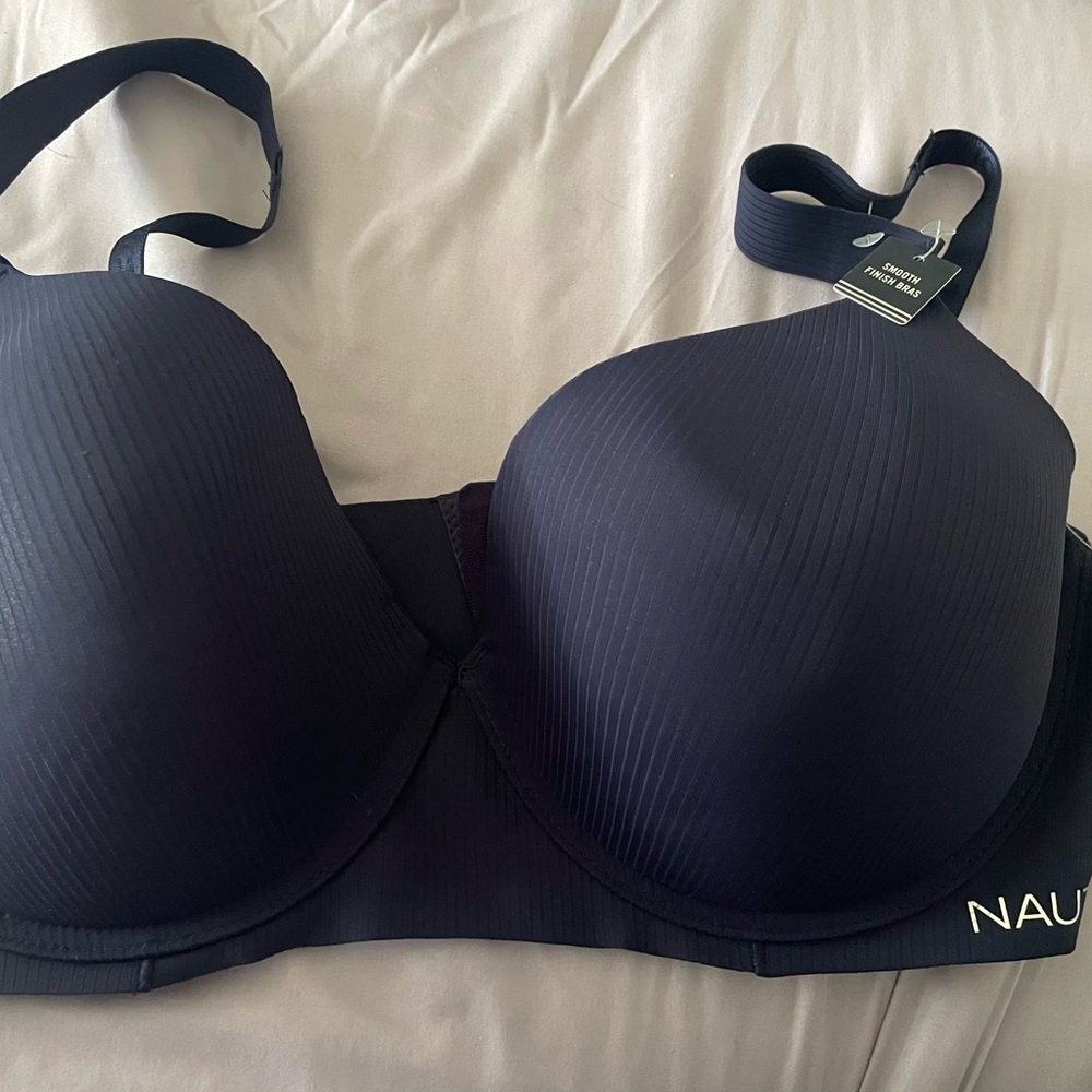 Nautica Navy Ribbed Molded T-Shirt Bra